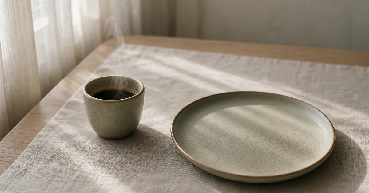 Tasse Kaffee am Morgen auf leeren Magen